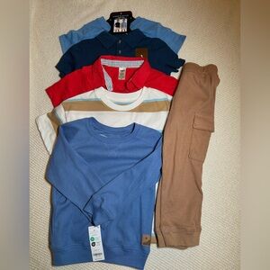 NWT Boys 3T/4T Lot Polos Tees Pants Shorts Oshkosh Carters Cat Jack Blue Red NEW